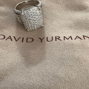 David Yurman Silver Ring with White Stones